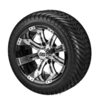 RM Cart 12" Casino Black/Machined on 215/35-12 LSI Elite Tires (Set of 4)