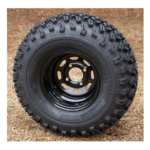 10" Black Steel Golf Cart Wheels and 22x11-10 All Terrain Golf Cart Tires - Set of 4
