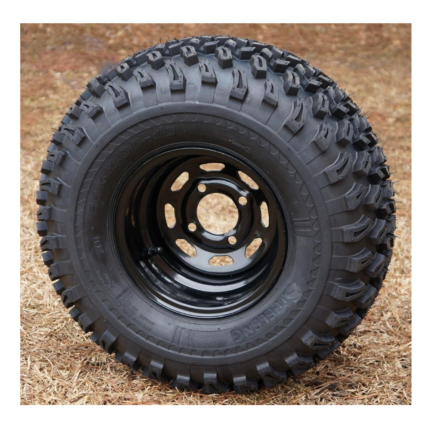 10" Black Steel Golf Cart Wheels and 22x11-10 All Terrain Golf Cart Tires - Set of 4