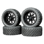 14 Inch Glossy Black Fusion Golf Cart Wheels & Tires Set of 4