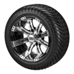RM Cart 12" Casino Black/Machined on 215/35-12 LSI Elite Tires (Set of 4)
