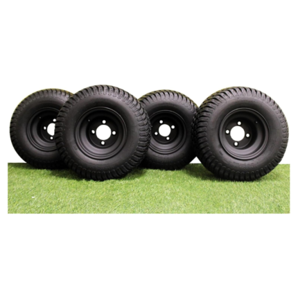 Antego Tire & Wheel 8" Matte Black Steel Golf Cart Wheels - Set of 4