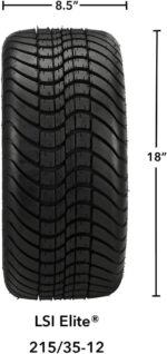 RM Cart 12" Casino Black/Machined on 215/35-12 LSI Elite Tires (Set of 4) - Image 3